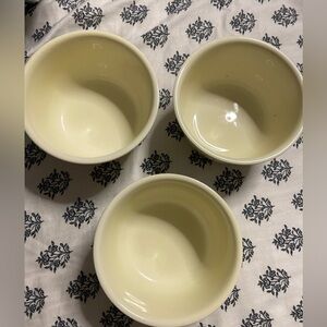 3PC. Lot Cream-Brown BEAR & FLOWER Cereal/Soup Bowl
